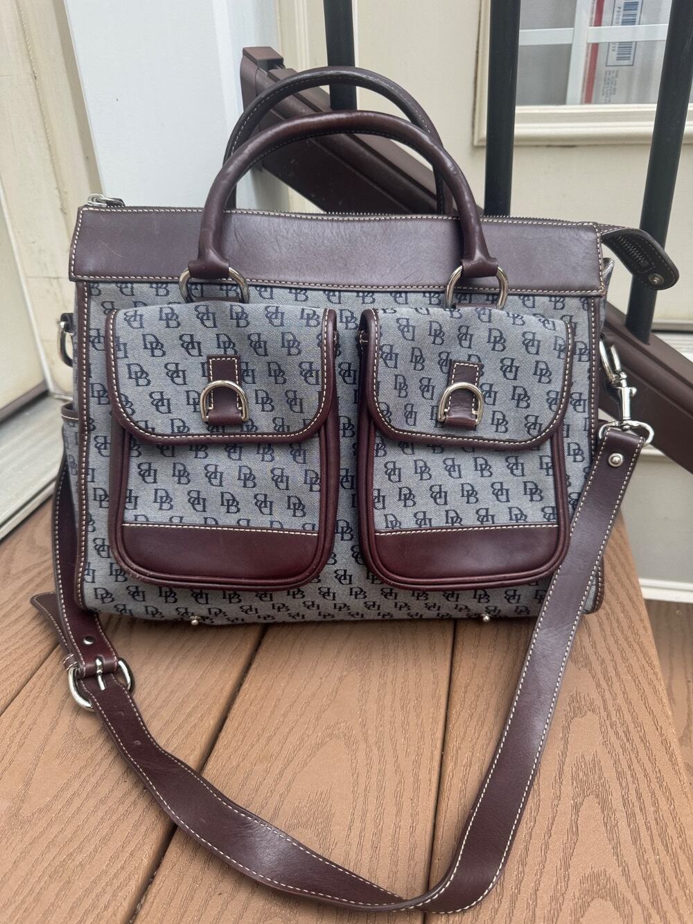 Dooney & Bourke Signature DB Double Pocket Tote w/ Matching accesory (150